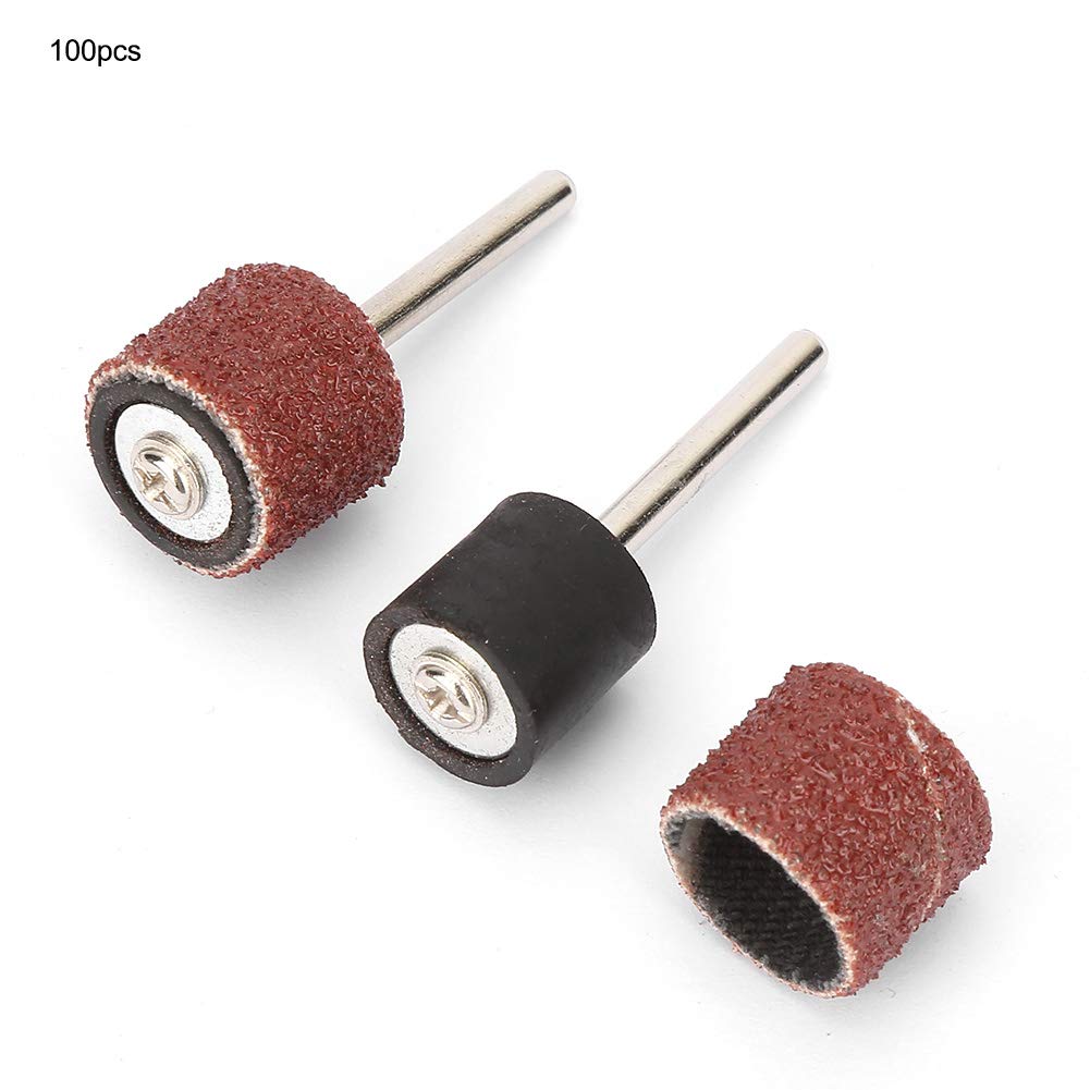 NDNCZDHC 12mm Sanding Drums and Sleeves Set with Rod for Drill, Drum Sanders for Woodworking Sanding Smoothing Polishing, 80 Grit 100pcs