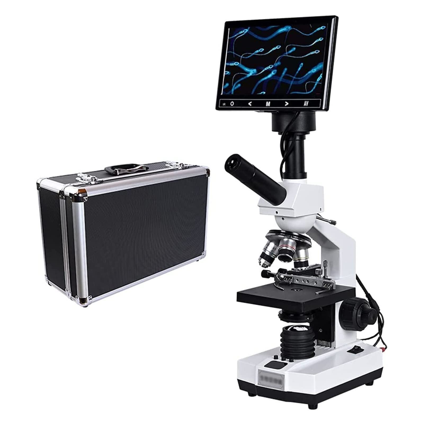 Microscopio Digitale LCD, 40x- 400x (aggiornabile a 2000x), microscopio binoculare HD Biologico Professionale da Laboratorio, microscopio con Zoom TV, Microscopio Digitale