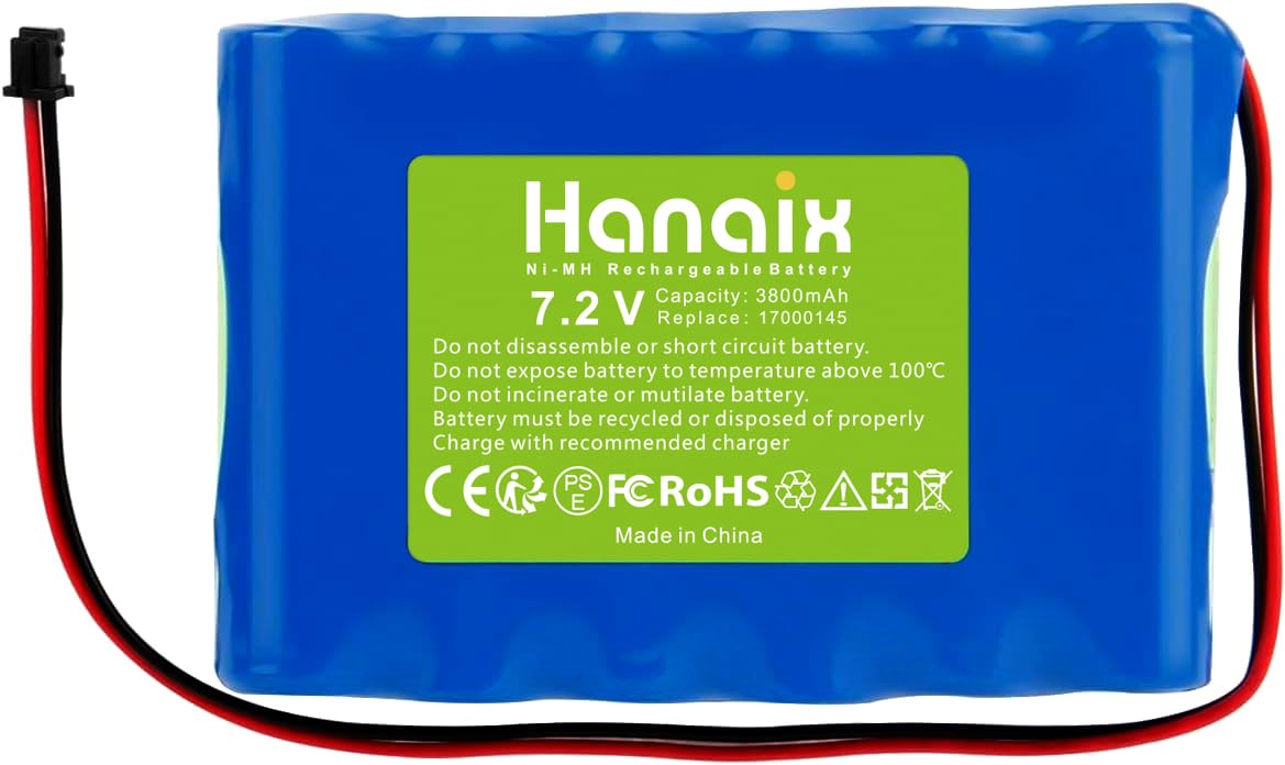 Hanaix 3800mAh Replacement Battery for ADT SCW9057 SCW9055 and DSC Alarm System, 6PH-H-4/3A3600-S-D22 7.2V Rechargeable Ni-MH IMPASSA 9057 Control Panel Battery