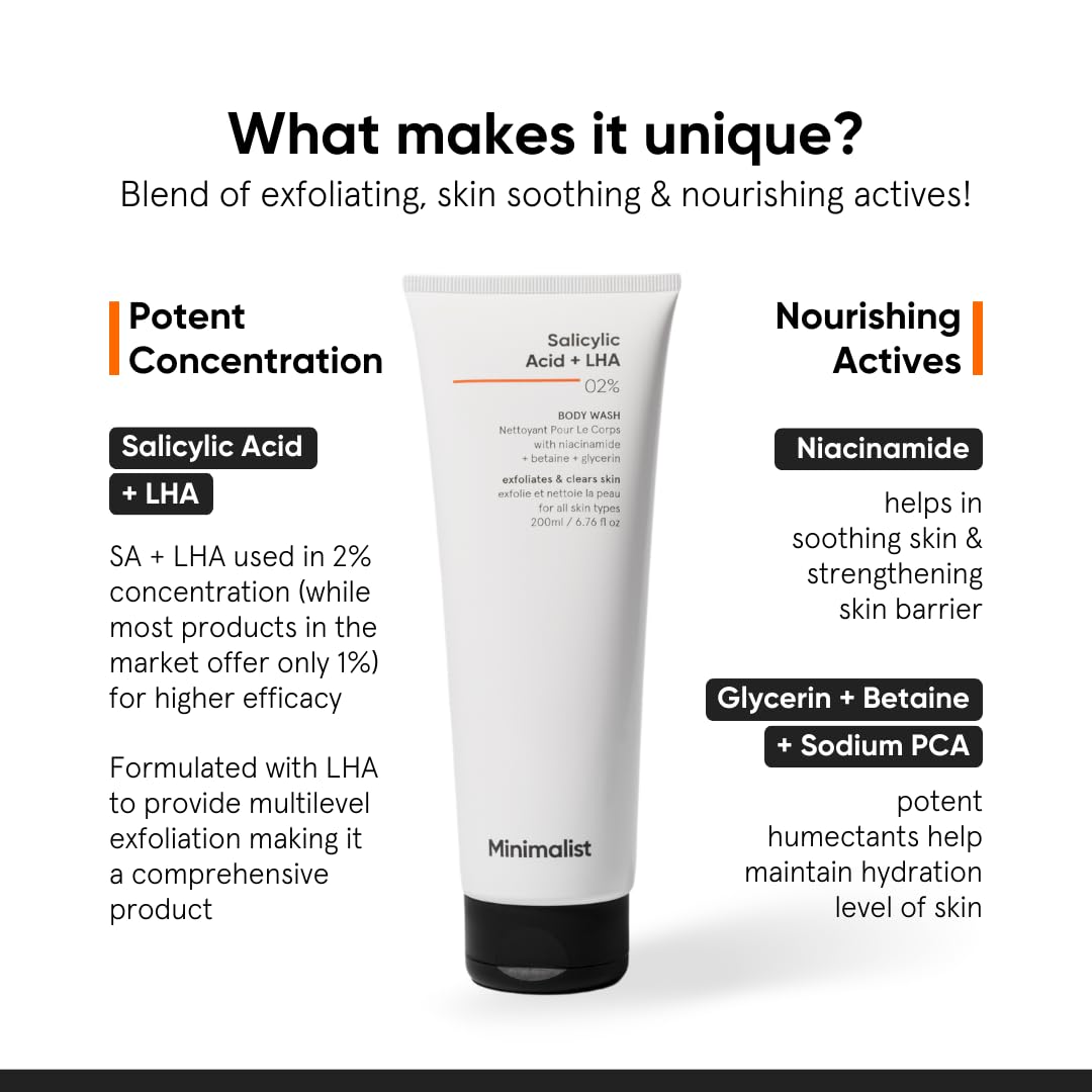 Minimalist 2% Salicylic Acid + LHA Body Wash, 200 ml (Pack of 1) - Image 4