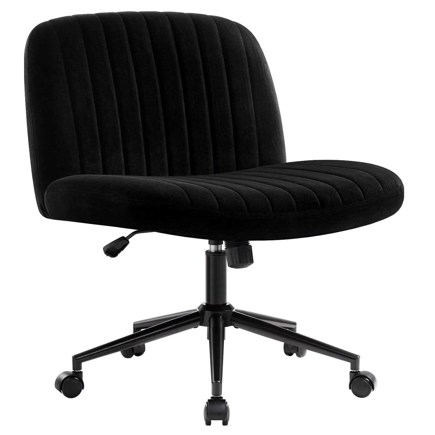 IWMH Criss Cross Chair Cross Legged Office Chair with Wheels Armless Wide Seat Desk Chairs Height Adjustable Computer