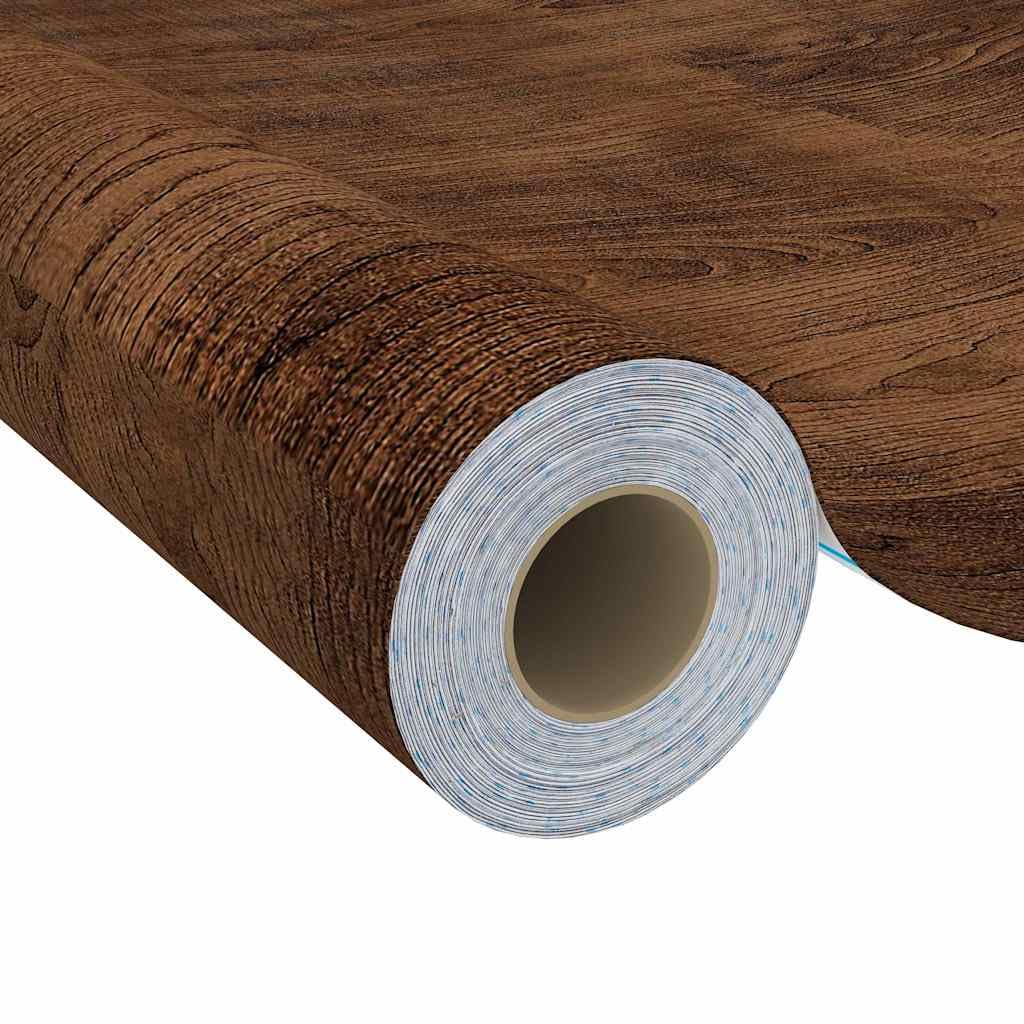 2 pellicole autoadesive per mobili, rovere scuro, 500 x 90 cm, in PVC, effetto legno, per porte, mobili, finestre