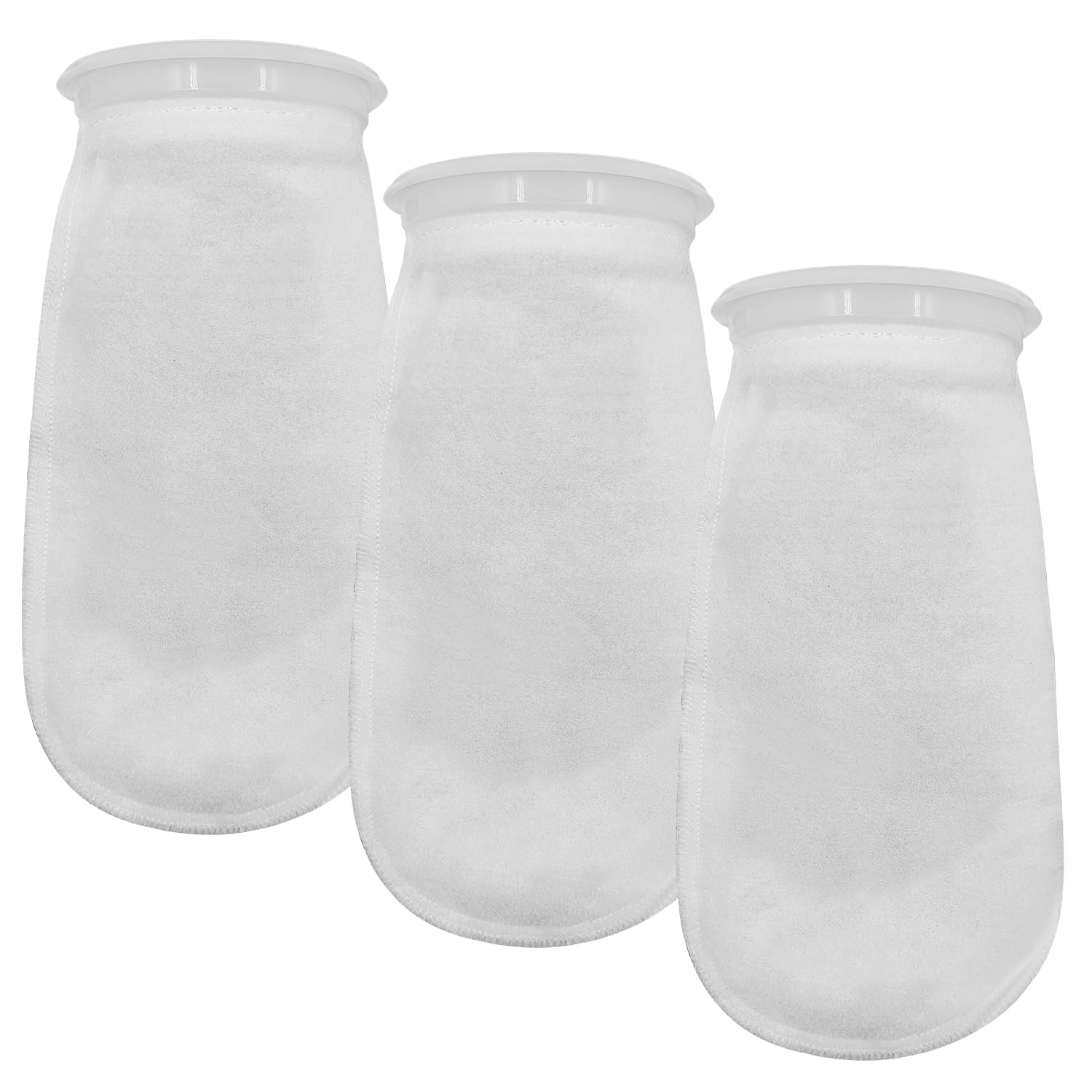 3 Pcs 4 Inch Ring Marine Filter Socks 200 Micron, Aquarium Felt Socks, Pool Filter Bags for Freshwater Saltwater Aquariums Fish Tank, Sump Filter Socks, 4 Inch Ring by 10 Inch Long