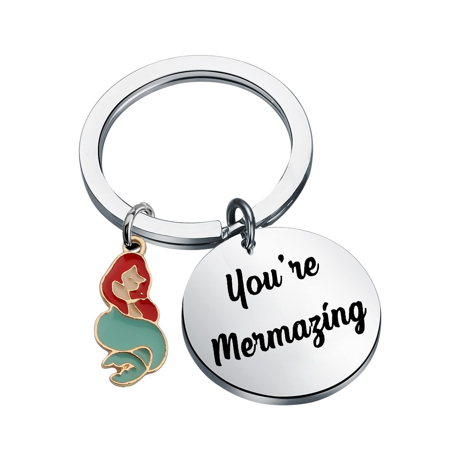 AKTAP Mermaid Princess Keychain Mermaid Jewelry You’re Mermazing Cosplay Gift For Movie Fans (Mermaid Princess Keychain)