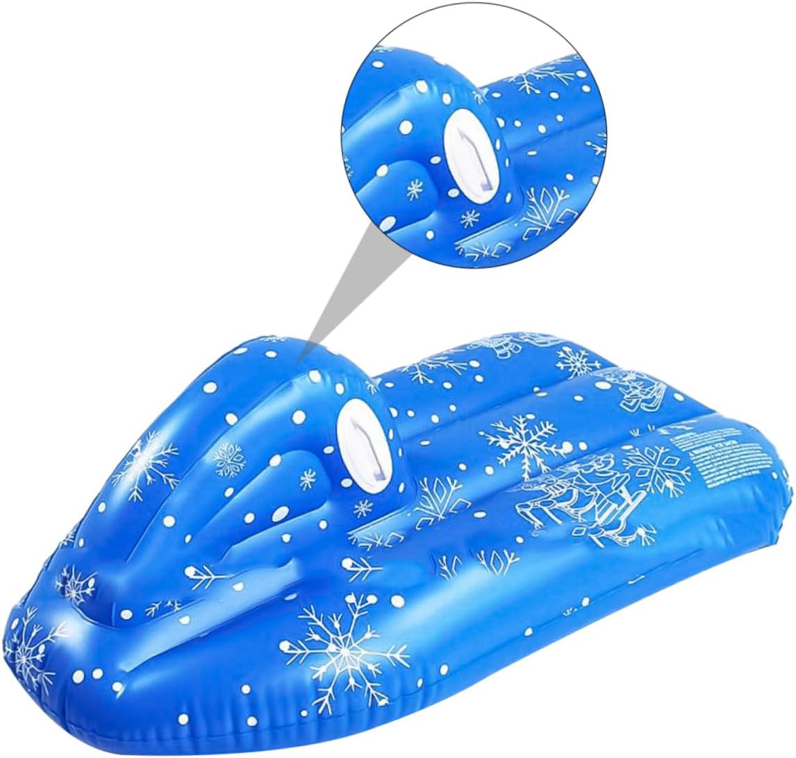 Mikinona Inflatable Snow Sled Tube with Cold-Resistant PVC Material Winter Outdoor Skiing Equipment for Wearable Snow Raft and Sledding Activities