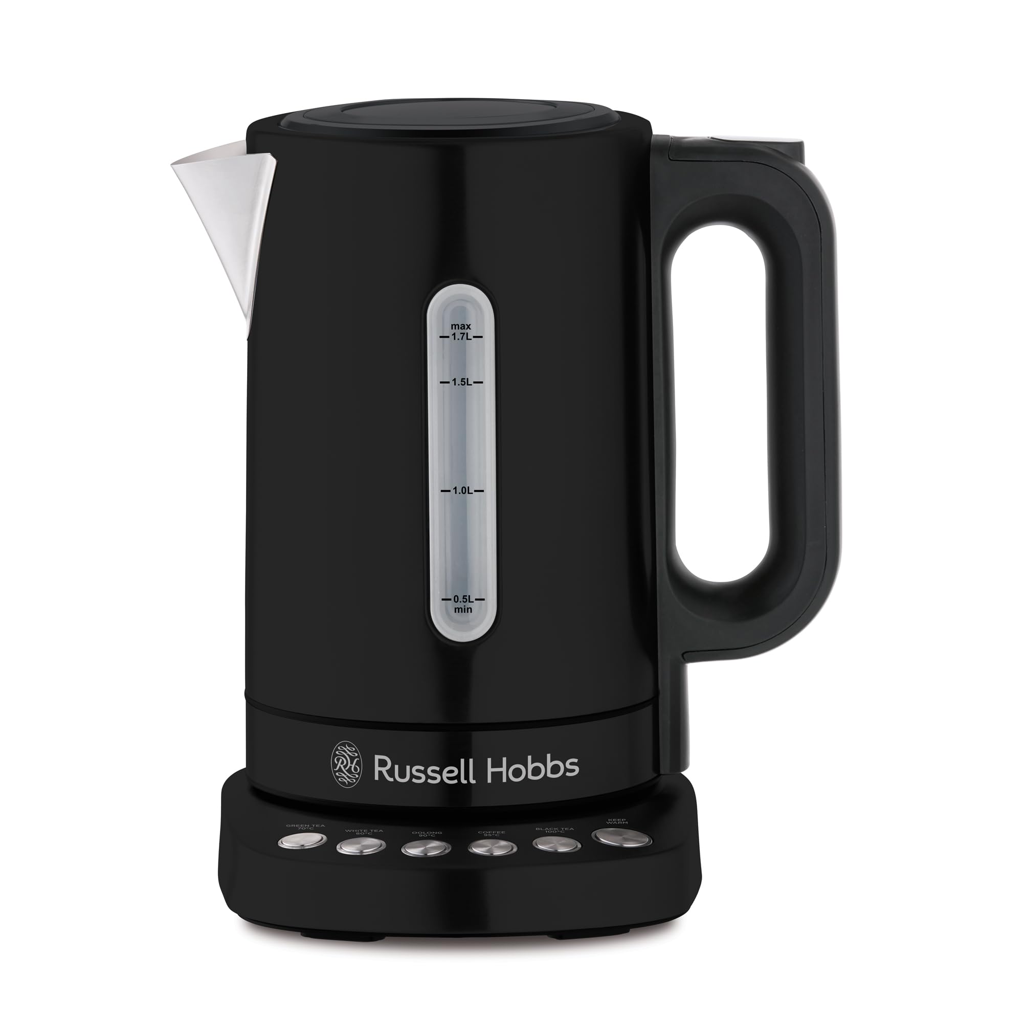 Russell Hobbs Addison Kettle, RHK510BLK, 5 Temperature Settings, 1.7 L Capacity, Keep Warm Function, Easy to Clean, 360 Degree Swivel Base, Matte Black - Matte Black