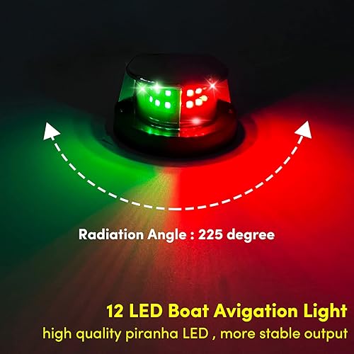 Miniatura 3 de Luz de navegación para barcos, luces de navegación marina, luces de navegación LED para barcos, arco y popa perfectas para pontón, barcos de pesca