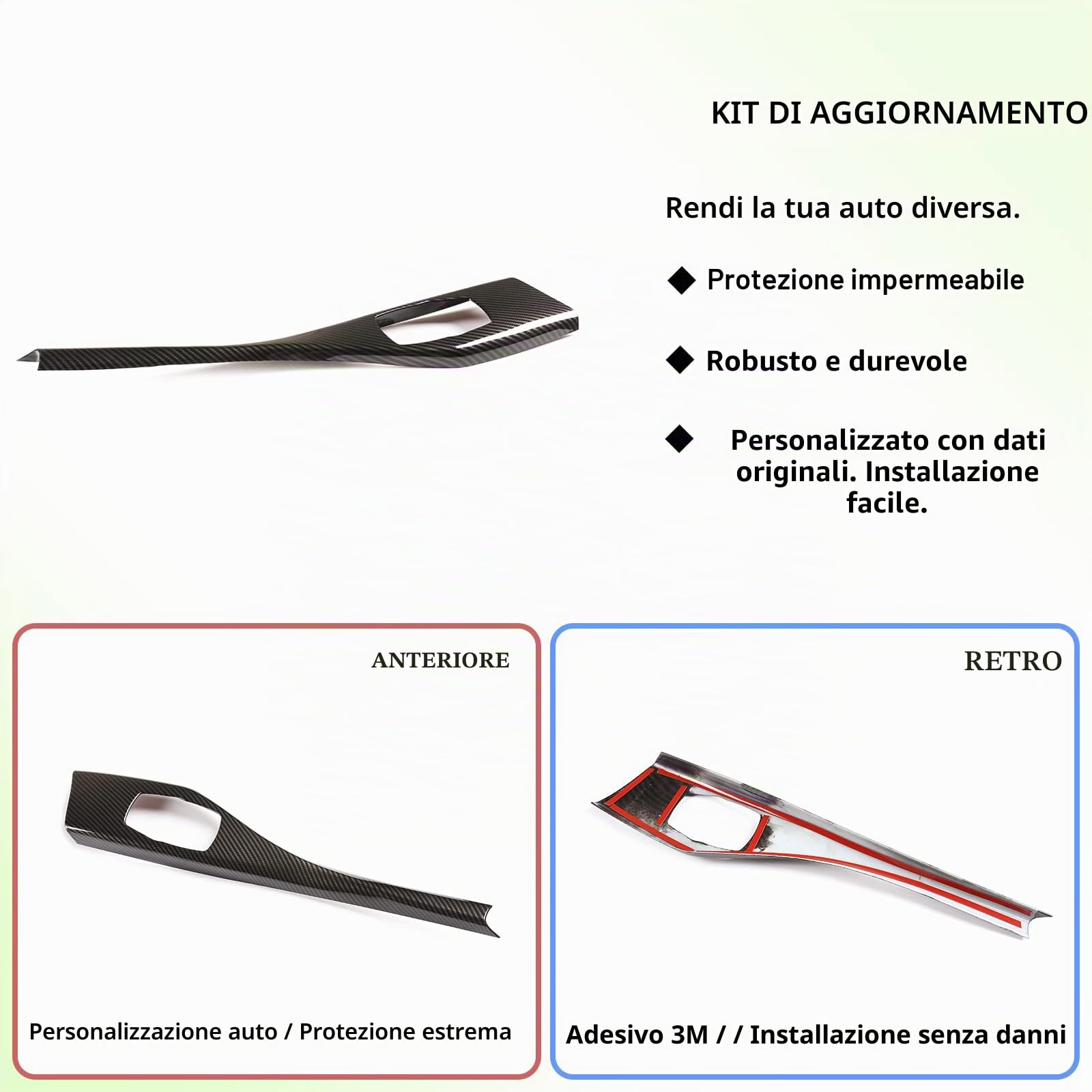Copertura adesiva decorativa per console centrale dell'auto, con struttura in fibra di carbonio ABS, adesivo decorativo per Serie 1 F20 F21 2012-2018/2 serie 2014-2019 con guida a sinistra