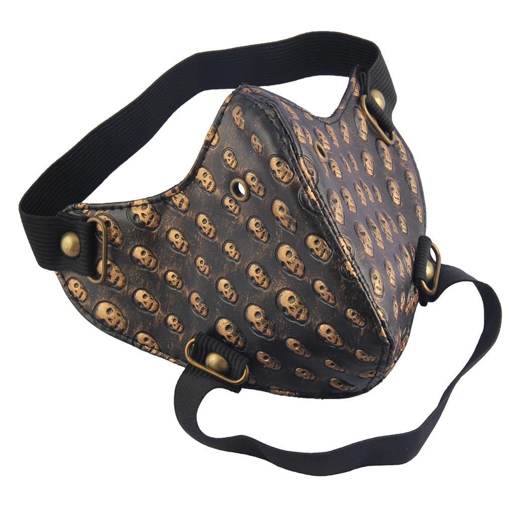 Bnf® Punk Masquerade Mask Motocycle Anti Dust Mask Half Face Gothic Rivet Golden Clothing, Shoes & Accessories | Costumes, Reenactment, Theater | Accessories | Masks & Eye Masks-image-20
