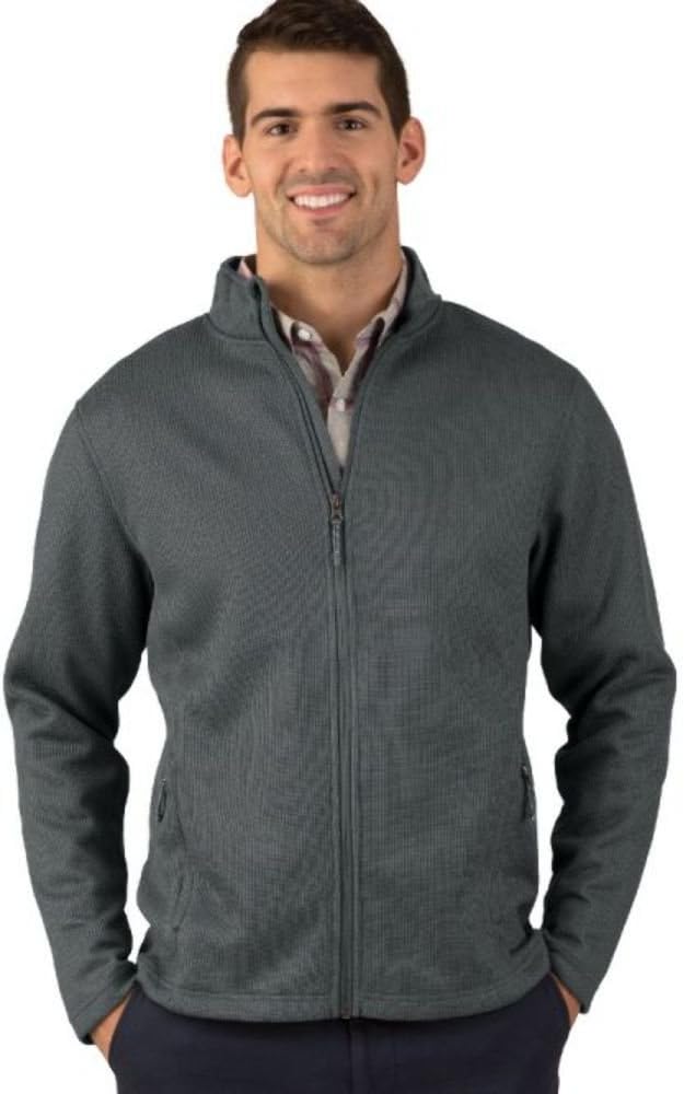 Charles River Apparel Men's Heritage Rib Knit Full Zip Jacket XX-Large Grey