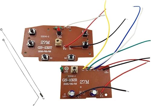 Juego de módulos de placa receptora de 2 piezas, circuito de 27 MHz, piezas de repuesto de PCB 6CH para RC Hobby Vehículos de coche, piezas de