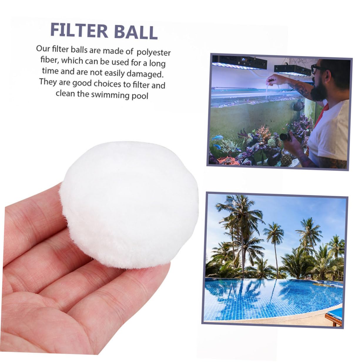 SUPVOX Palline Filtranti per Piscina in Fibra Professionale Bianco Sostituiscono Sabbia per Filtri Acqua Piscina Spa e Vasche Idromassaggio