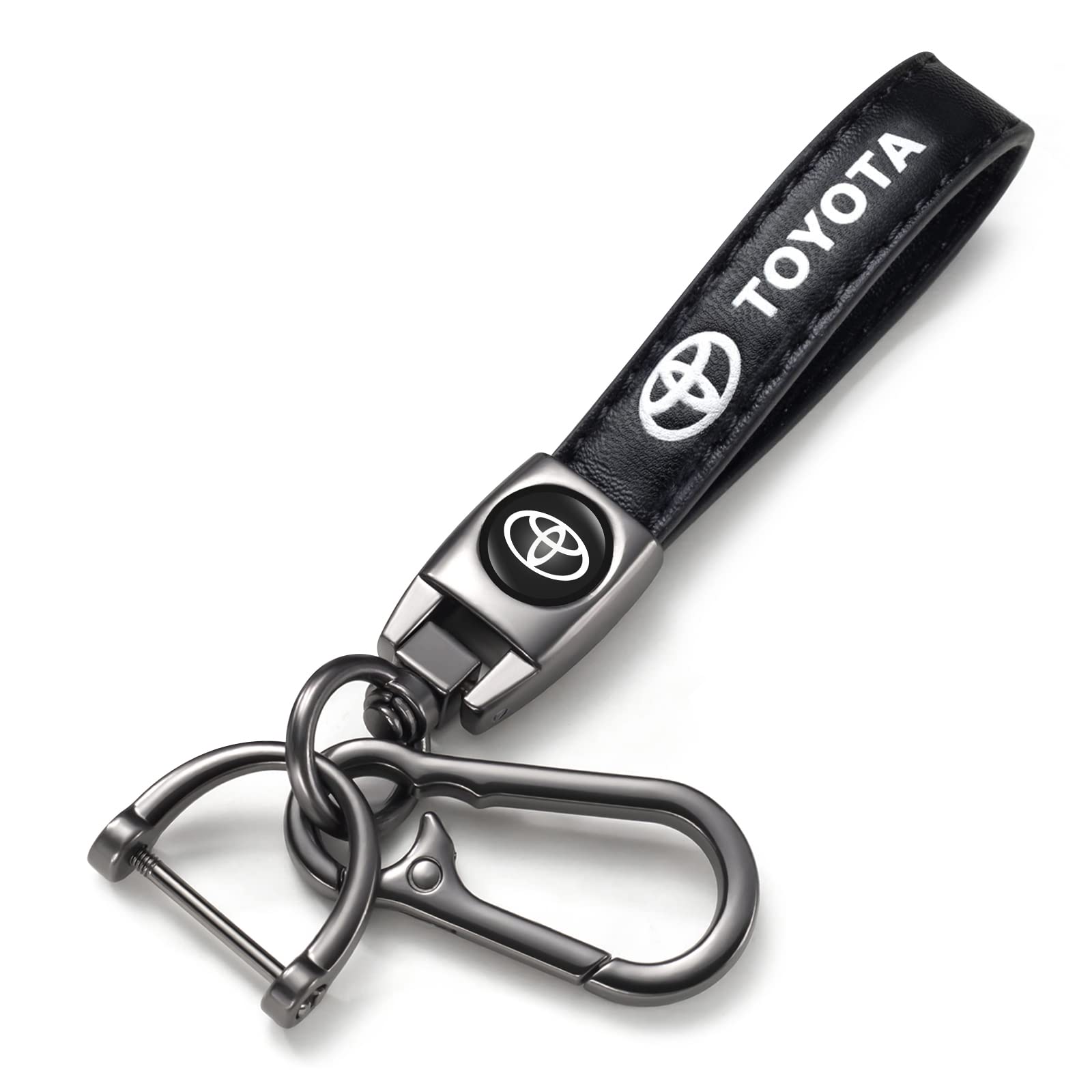 NonoB Leather Car Keychain, Metal Car Key Ring for 1 - 1