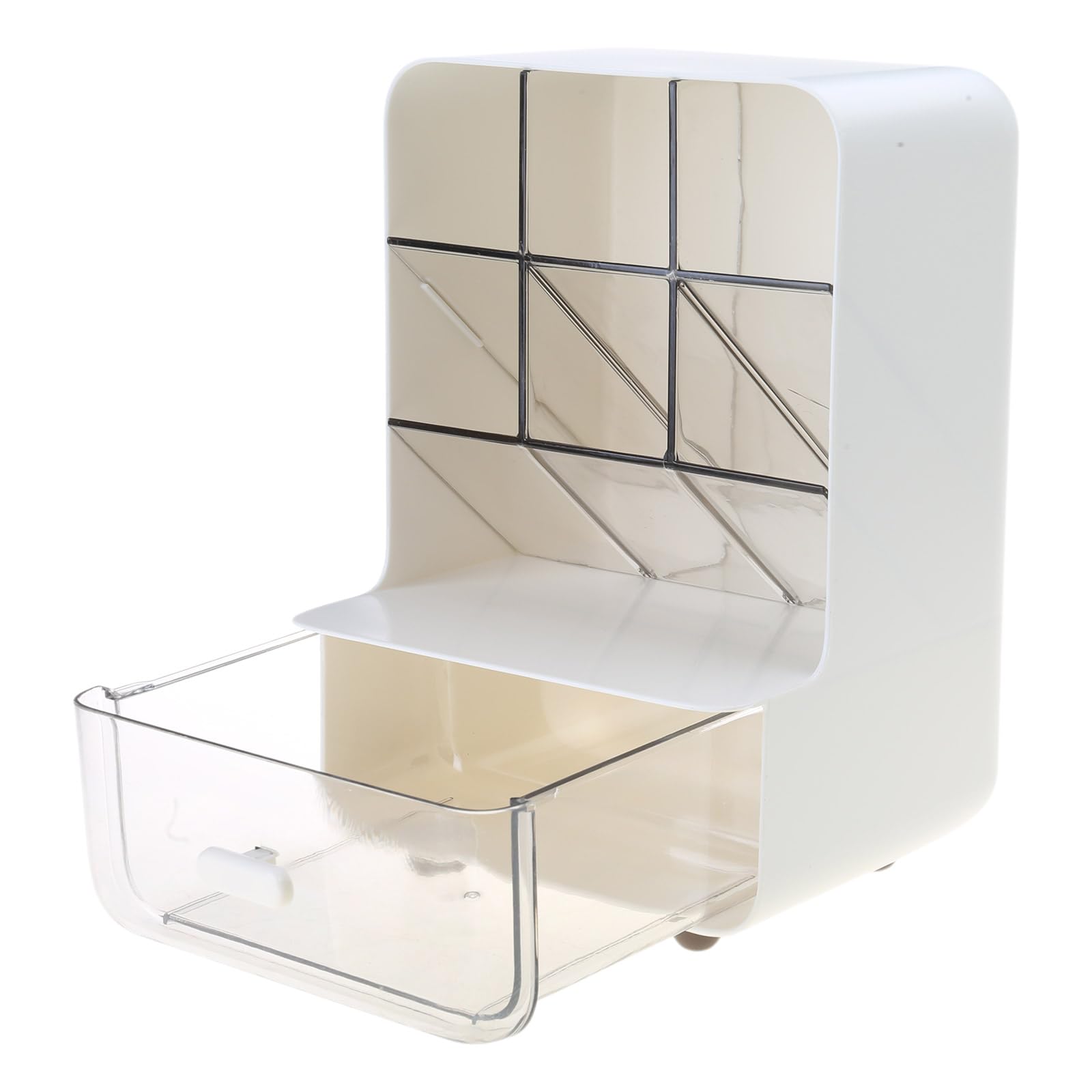 Jazuaiao White Practical Desk Organization Stand Space Saving Tilt Pencil Holder Large Capacity Sundries Storage Organiser Space Saving Shelf