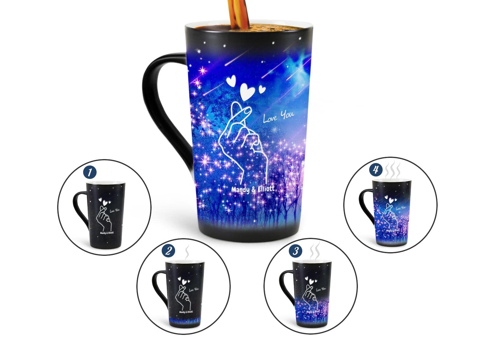 Tazza In Vetro Personalizzata 16 Oz Con Coperchio E Cannuccia Design Floreale G 522149 - Foto 8