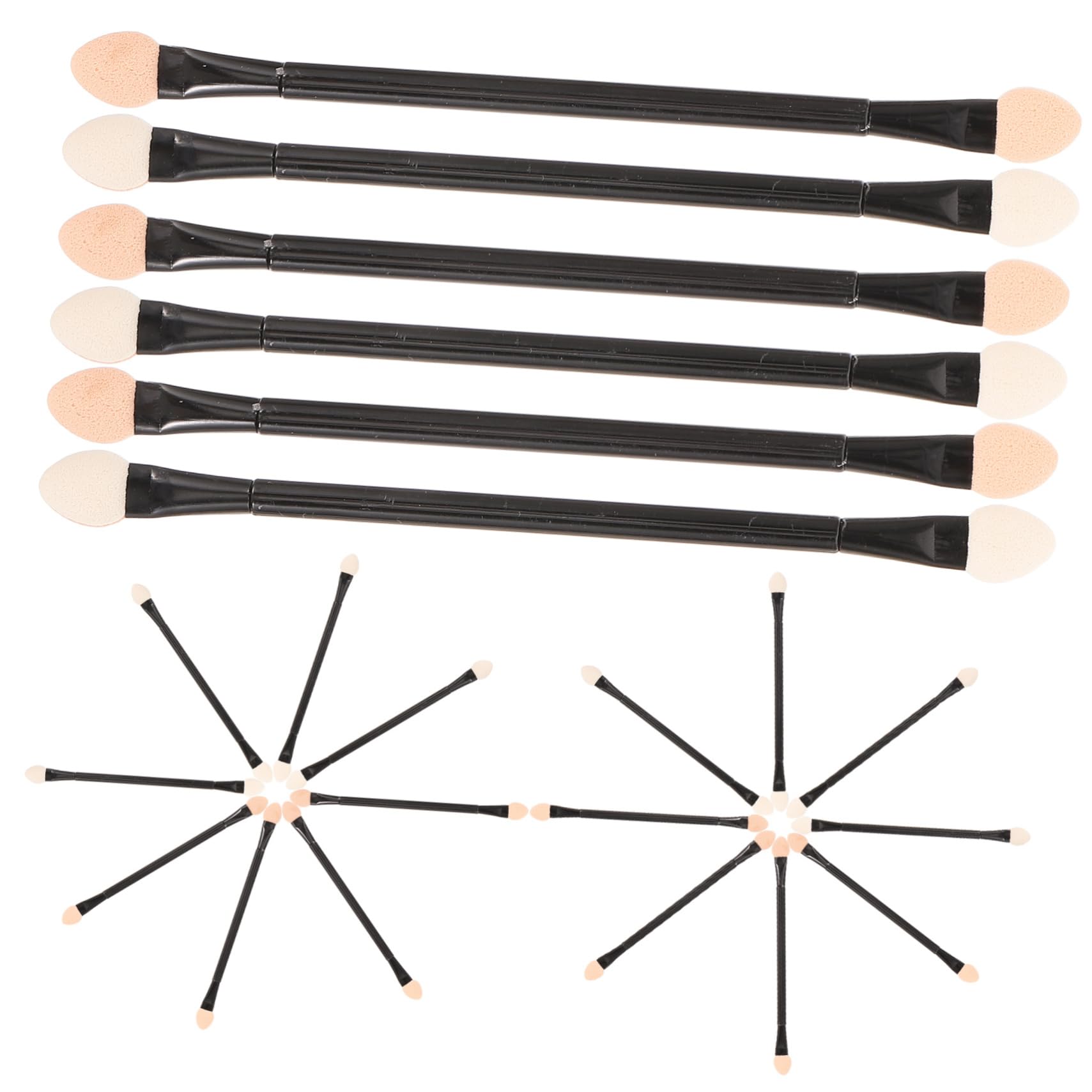HAPINARY Double Head Eye Shadow Stick Set 30pcs Makeup Tools Long Handle Brush Sponge Non-scratch Material Ideal for Daily Professional Use