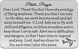 Pilot Gift Poilt’s Prayer Wallet Card Flight Attendant Gift Pilot Graduation Gift Future Pilot Gift New Pilot Gift