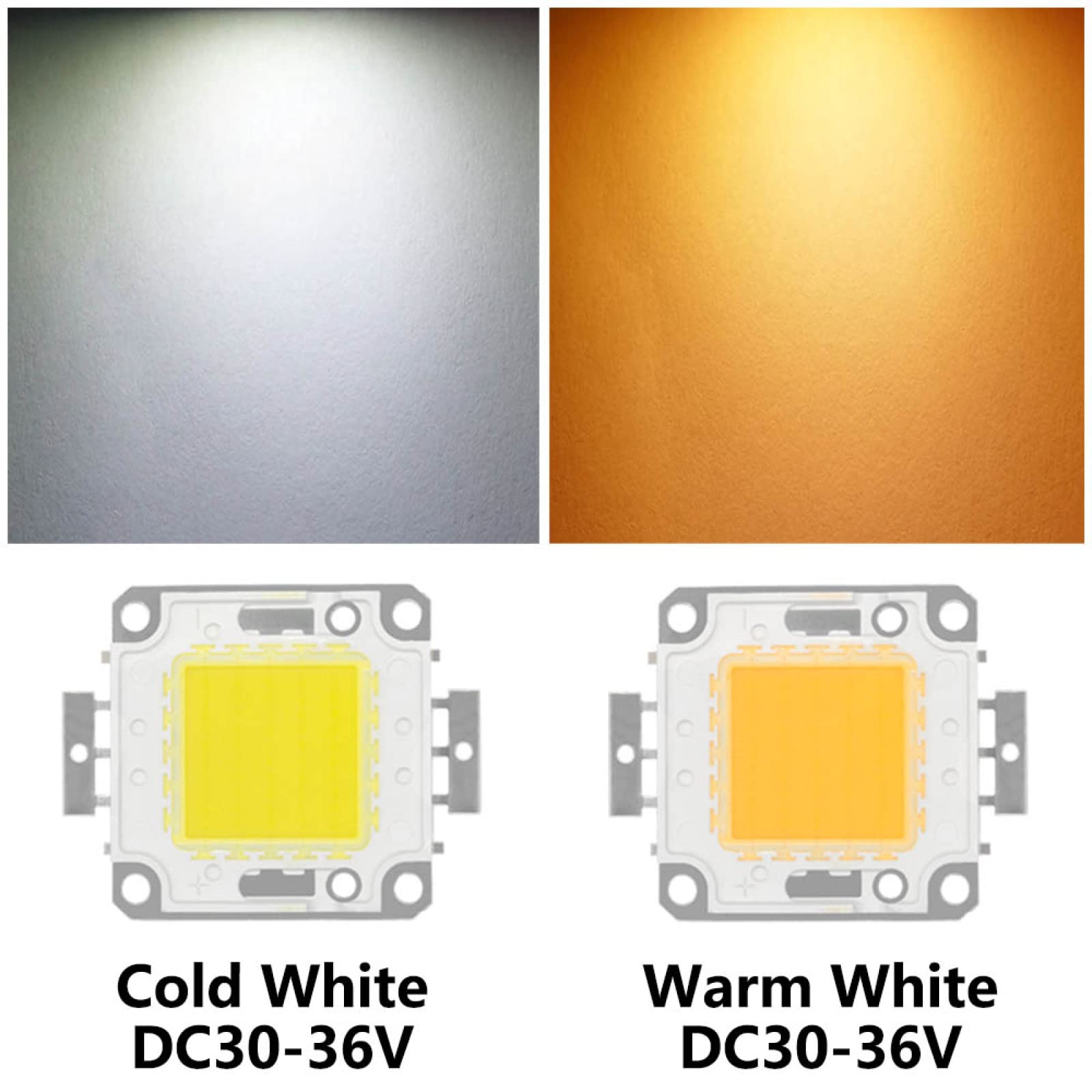 4Pcs 10W 20W 30W 50W LED Chip SMD COB Lampada Perline DC9-12V DC30-36V HA CONDOTTO LA Luce Modulo FAI DA TE Accessori Per L'illuminazione Per Proiettore Faretto,Bianco Freddo,30 W