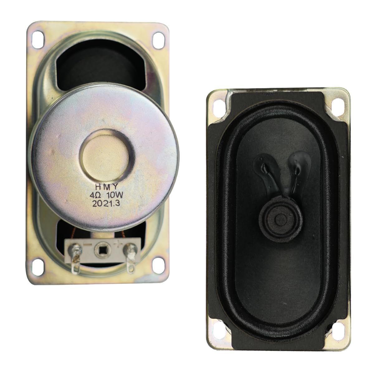 Speaker, 4Ohm/ 10W Horn Stereo Amplifier DIY Accessory, Diameter: 90MM/3.54inch; Width: 50mm/1.97inch?Height:35MM/1.57inch, with 20CM Terminal Cable. (2 Pack; Weight:276G)