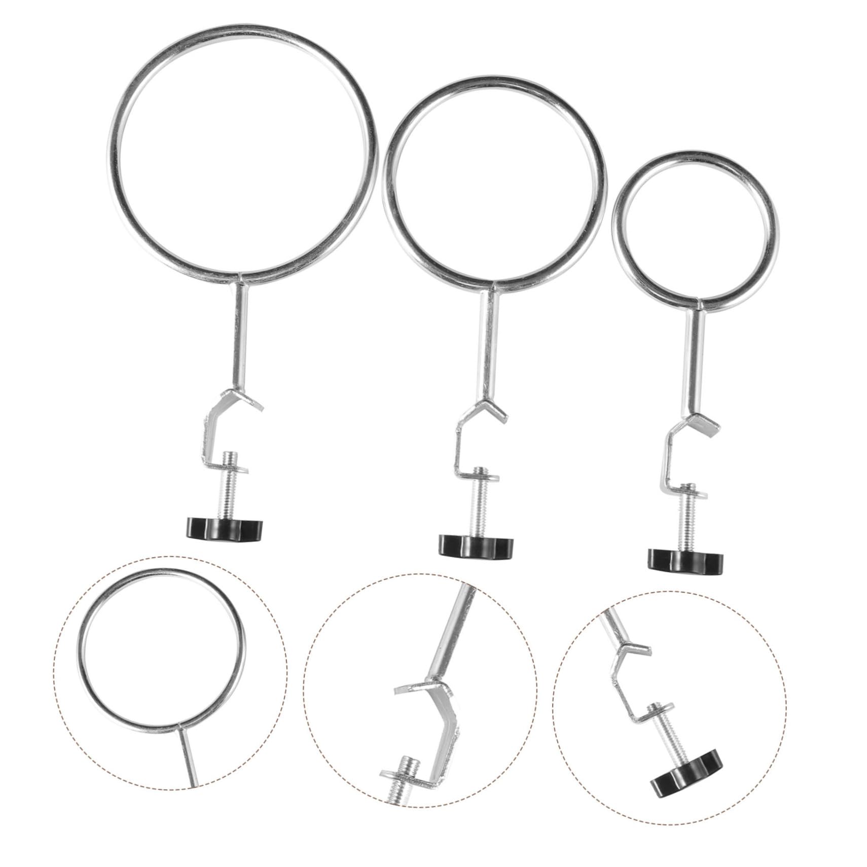 Gatuida 12pièces Support De Laboratoire Avec Pinces à Anneau Matériel De Chimie De Supports Pour Expériences Scientifiques Compris Moyen Et Anneau