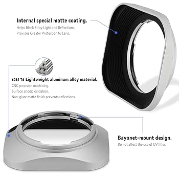 Carl Zeiss Biogon 2.8/25 ZM レンズ + 純正フード Amazon | LH-ZV09 ラウンド メタル レンズ フード、For Carl