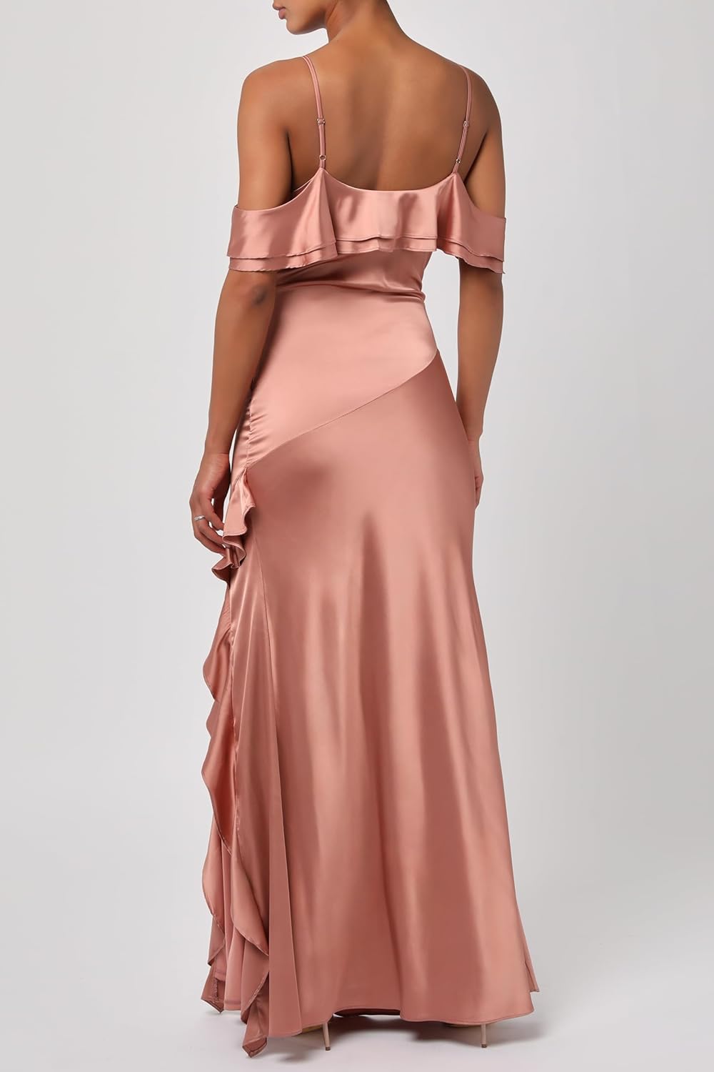 Lulus Womens Sorena Off The Shoulder Ruffle Maxi Dress - Image 2