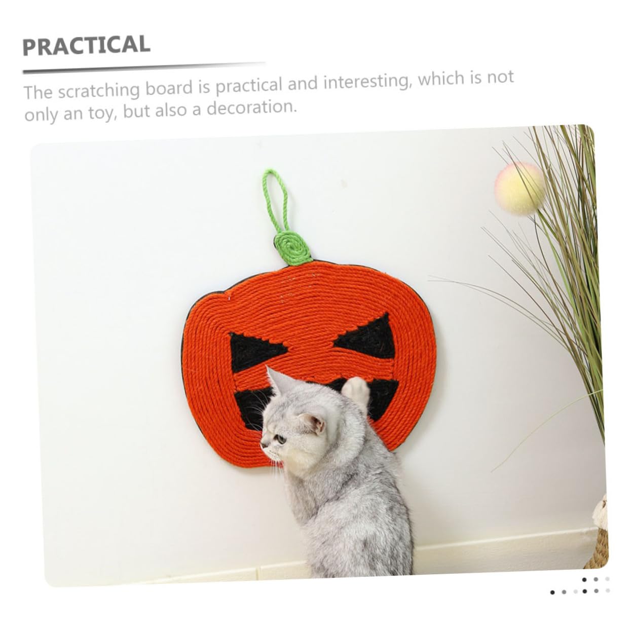 Abaodam Halloween Cat Scratching Board Sisal Cat Pumpkin Shape Durable and Skin Friendly for Exercise and Claw Sharpening
