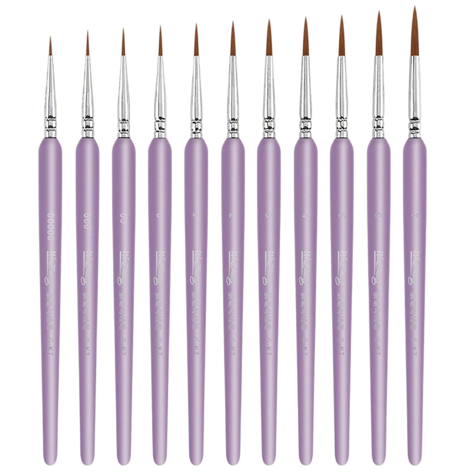 11Pcs Miniature Paint Brushes Set For Fine Detailing With Acrylic Watercolor Oil Gouache & Face Art Models Professional Calligraphy Brush Pen