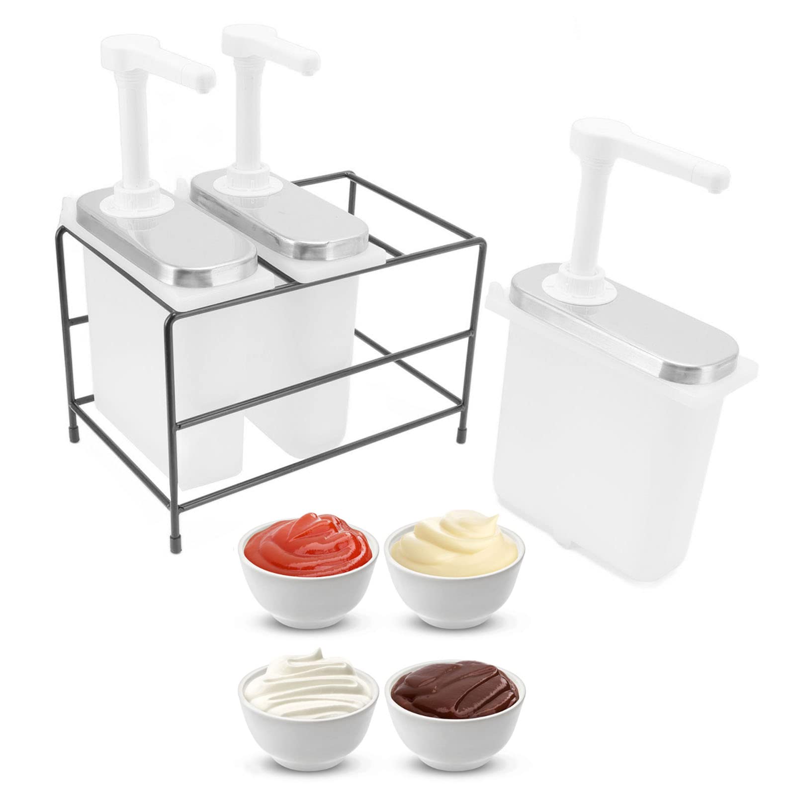 Dispenser per Condimenti Efficiente Dispenser per Sciroppi in Acciaio Inossidabile per la Domestica per Salse Pressate a Mano in Acciaio Inossidabile per Ketchup, Condimenti per Insalata,