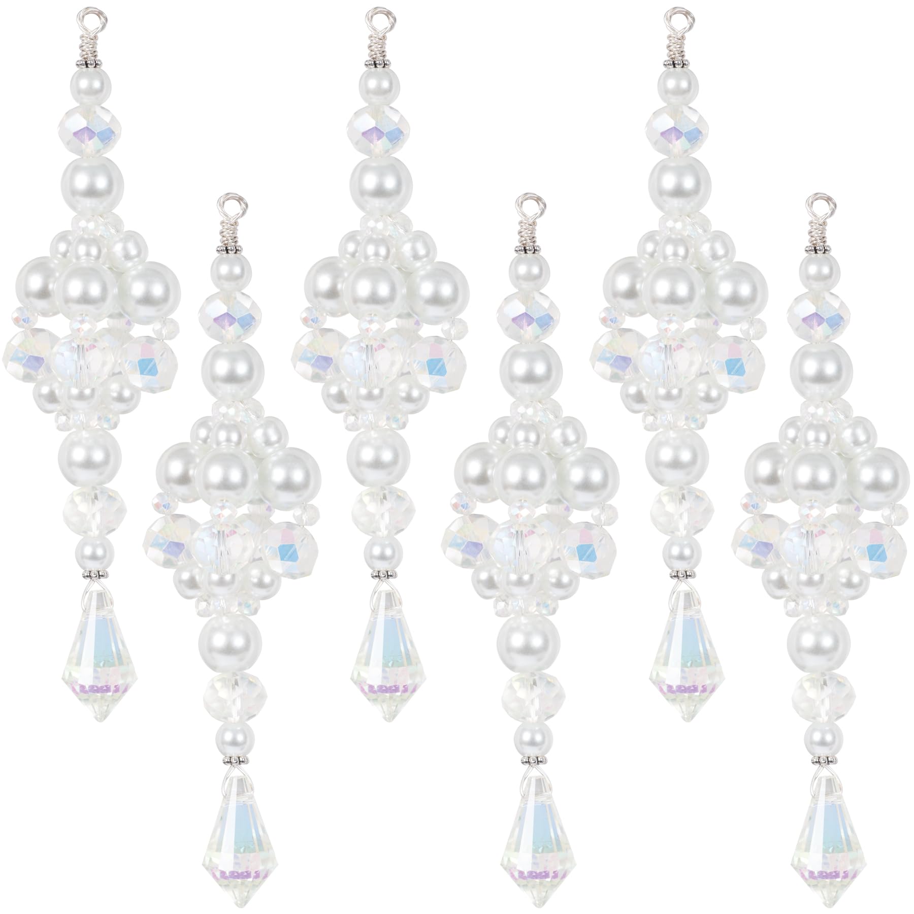 Solid Oak Crystal Ice Drops Makes 6 Nostalgic Christmas Beaded Cyrstal Ornament Kit
