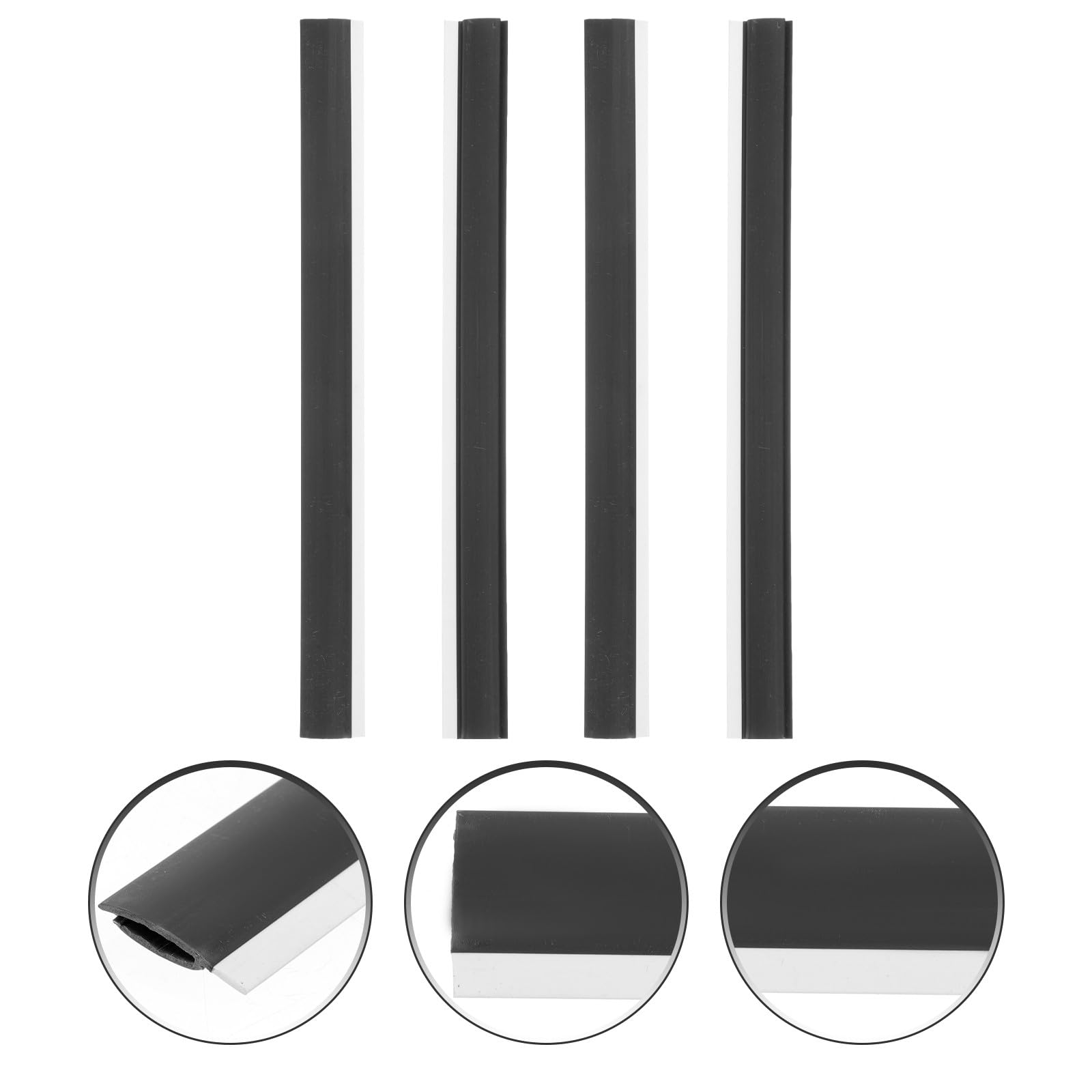 POPETPOP 4 Piezas de Goma de Repuesto para Recogedores de Basura Negro Tiras de Presión Resistentes y Duraderas para Protección y Uso Doméstico