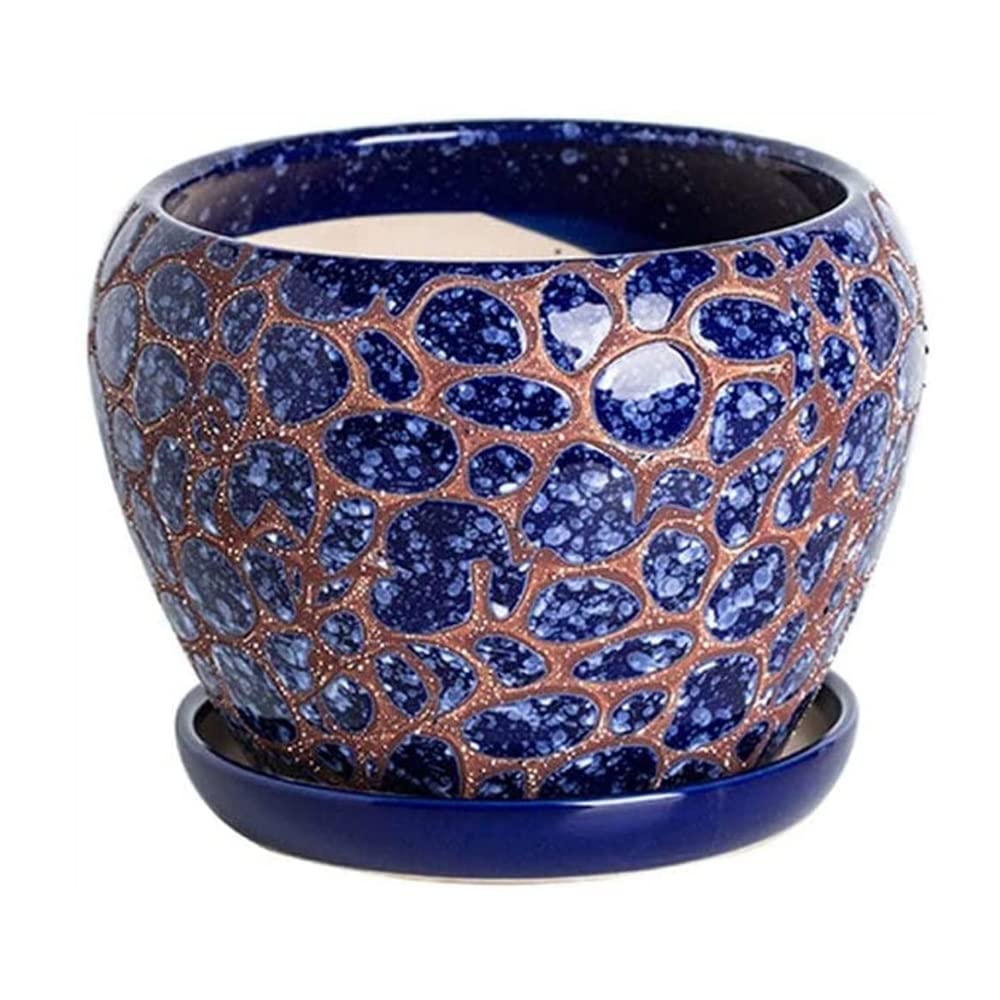Niebieska Doniczka Sukulent Roślina Doniczkowa Ceramiczna Bardzo Duża Osobowość Salonu Zielona Doniczka Na Rośliny Z Otworem Drenażowym Doniczki Bonsai Ceramiczny Glazurowany Pojemnik Na Kwiaty
