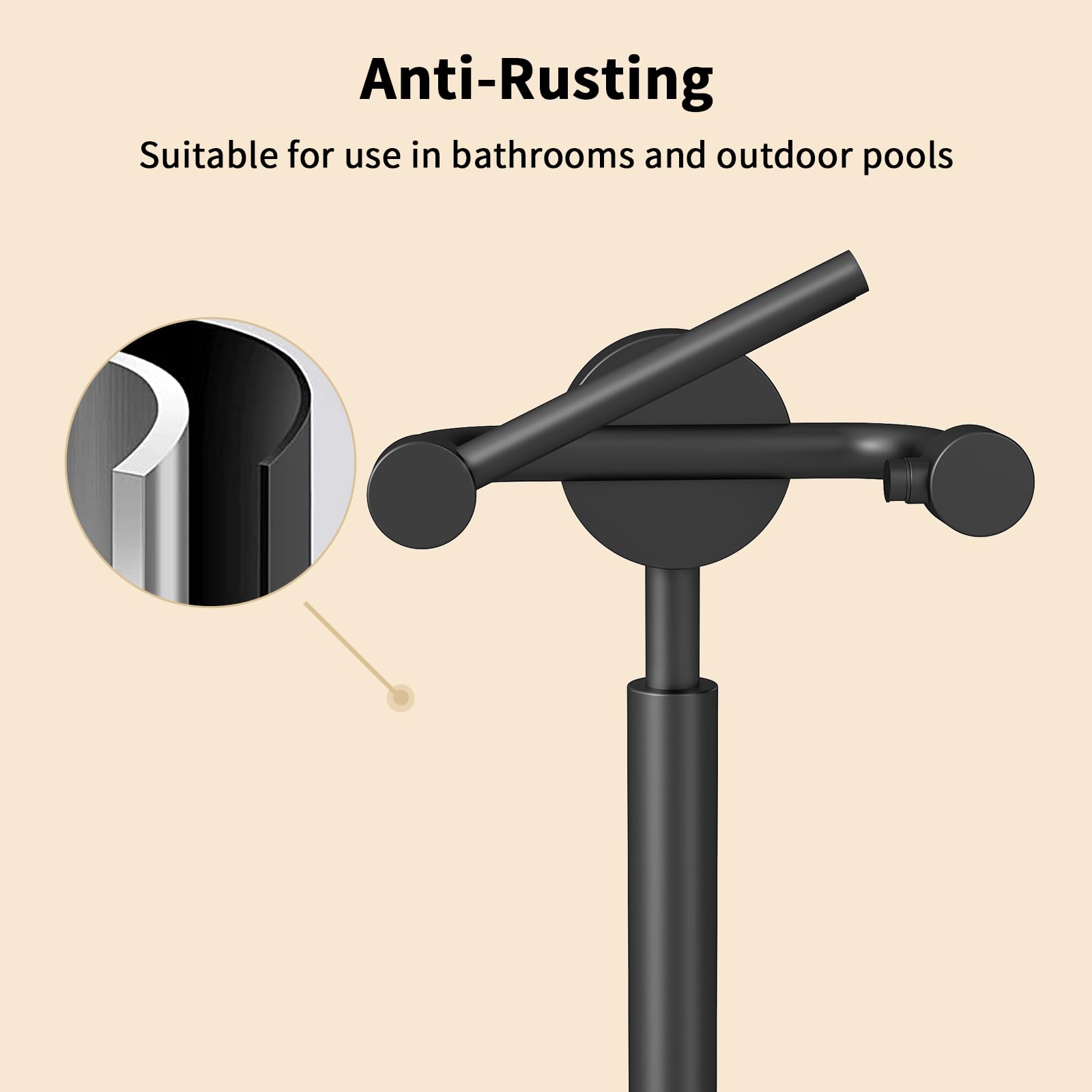YUMORE 5.28 lb Heavy Duty Black Toilet Paper Holder Stand, Weighted Base — Amazon image 6