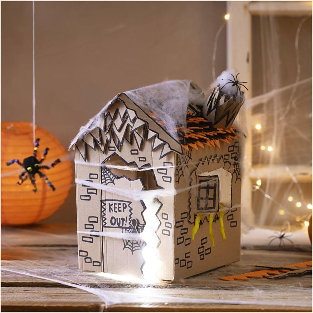 Maxi Craft Kit Decoration - Haunted House - Black - Light Brown - Orange - 1 Pack, Grey - Image 4