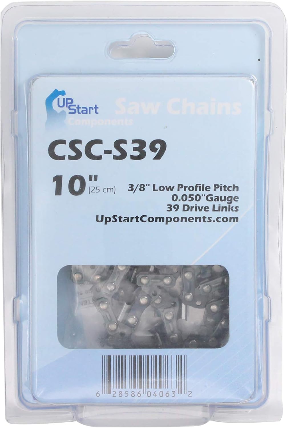 4-Pack 10-Inch Chainsaw Chain Replacement for Poulan PLN1510 - (10", 3/8", 050", 39 Drive Links)