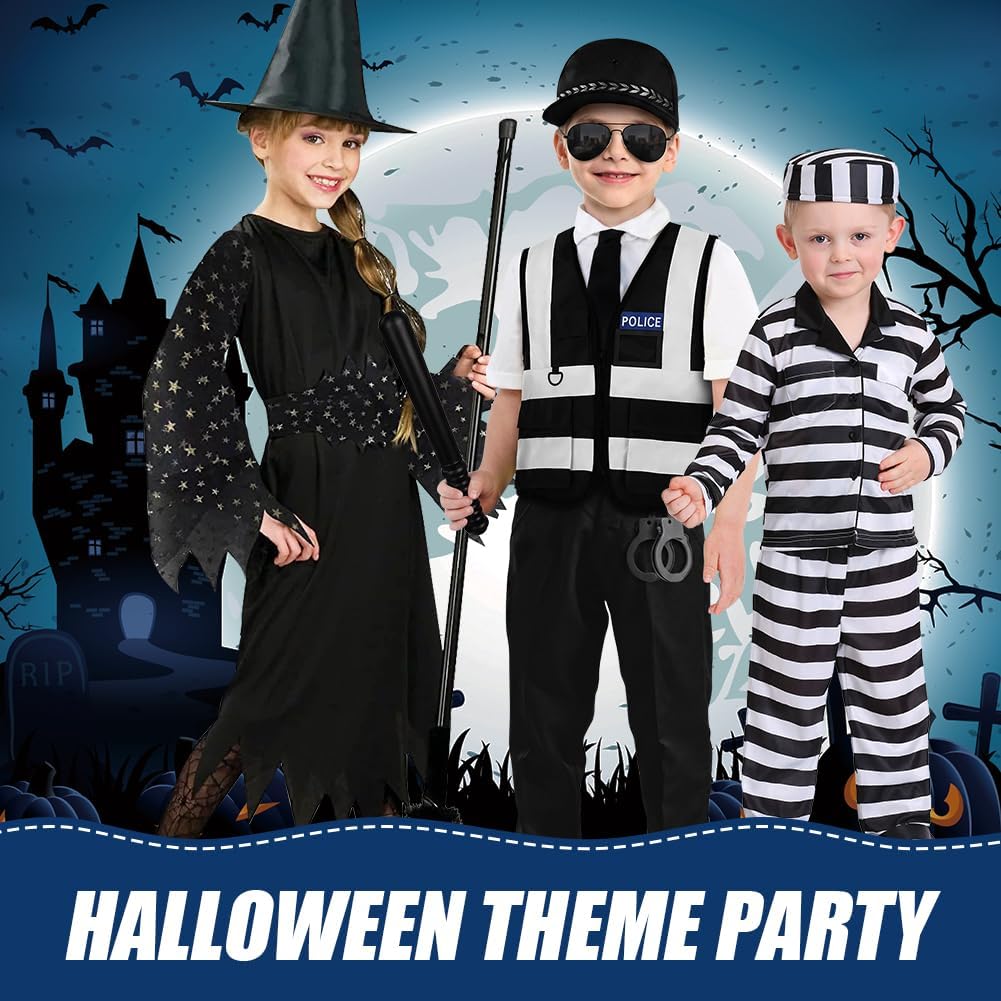 Aomig Kostium policji chłopca, kostium policji dziecięcej, kostium policji dla dzieci, zestaw do odgrywania ról policyjnych na karnawał, Halloween