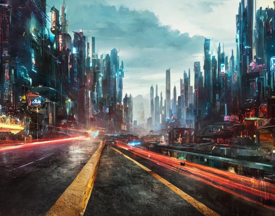 Affiche toile 58x90 cm paysage autoroute et étoiles SERENDIPITP art mural