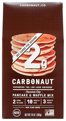 Carbonaut Low Carb Pancake & Waffle Mix, Chocolate Chip, Vegan,