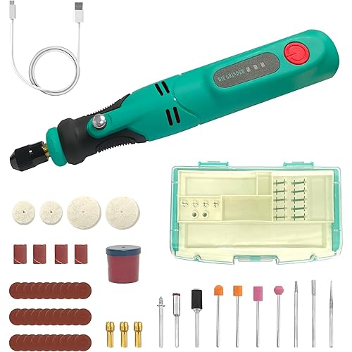 X-YEAH Rotary Tool Kit - 5V Cordless Rotary Tool, 3-Speed and USB Charging with 52 Accessories for Home DIY, Carving, Engraving, Sanding, Polishing