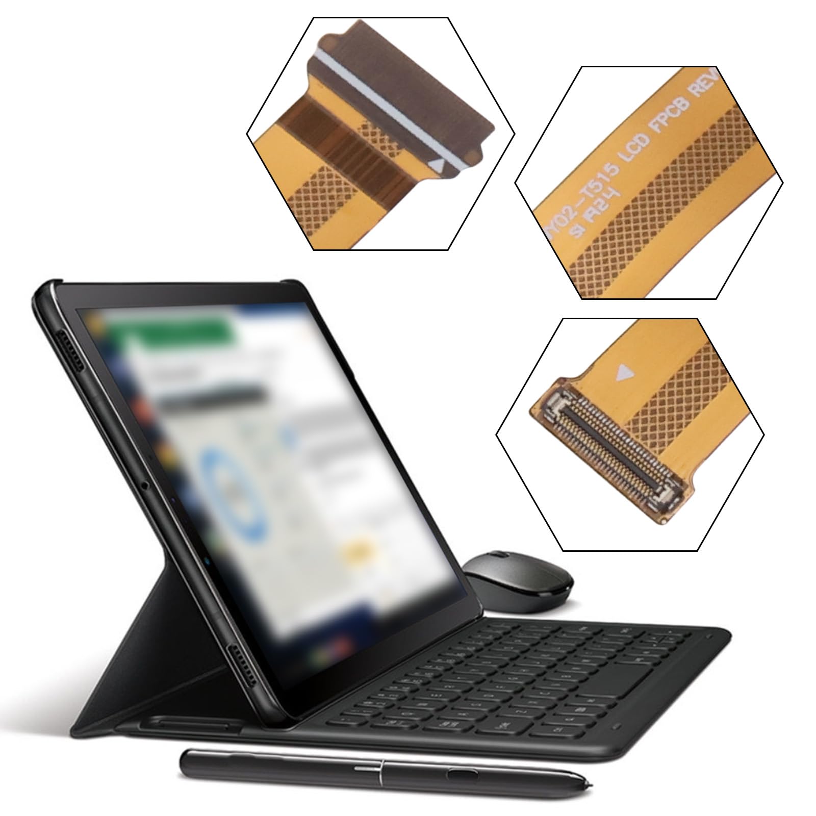 OTOTEC 2 Pièces Câble Ruban Interne pour écran LCD Samsung Galaxy Tab A 10.1 2019 SM-T510 SM-T515