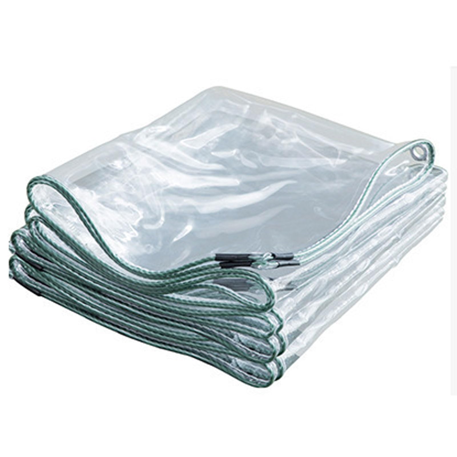 PSRONYAOG Canvas Tarp Transparent Waterproof Tarp 2x3m, Clear Tarpaulin Waterproof Heavy Duty with Eyelets, Transparent PVC Vinyl Tarpaulin, Reinforce Corner &Reinforced Edges, Greenhouse Ta