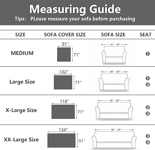 Miniatura 7 de MEETSKY Funda blanca para sofá, funda para sofá biplaza reclinable, futón, protector lavable, de tela gruesa transpirable, decoración de sala de
