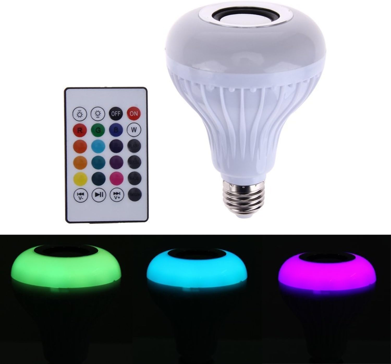 Aadhira Enterprises Plastic Bluetooth Smart Music Audio Speaker LED Bulb Light Lamp with Remote Control