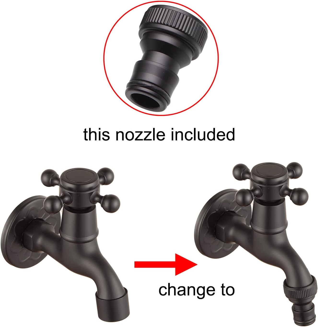 Black Brass Outdoor Garden Faucet Wall Mount Balcony Mop Basin Water Hose Cold Laundry Utility Tap NPT 1/2 inch Spigot