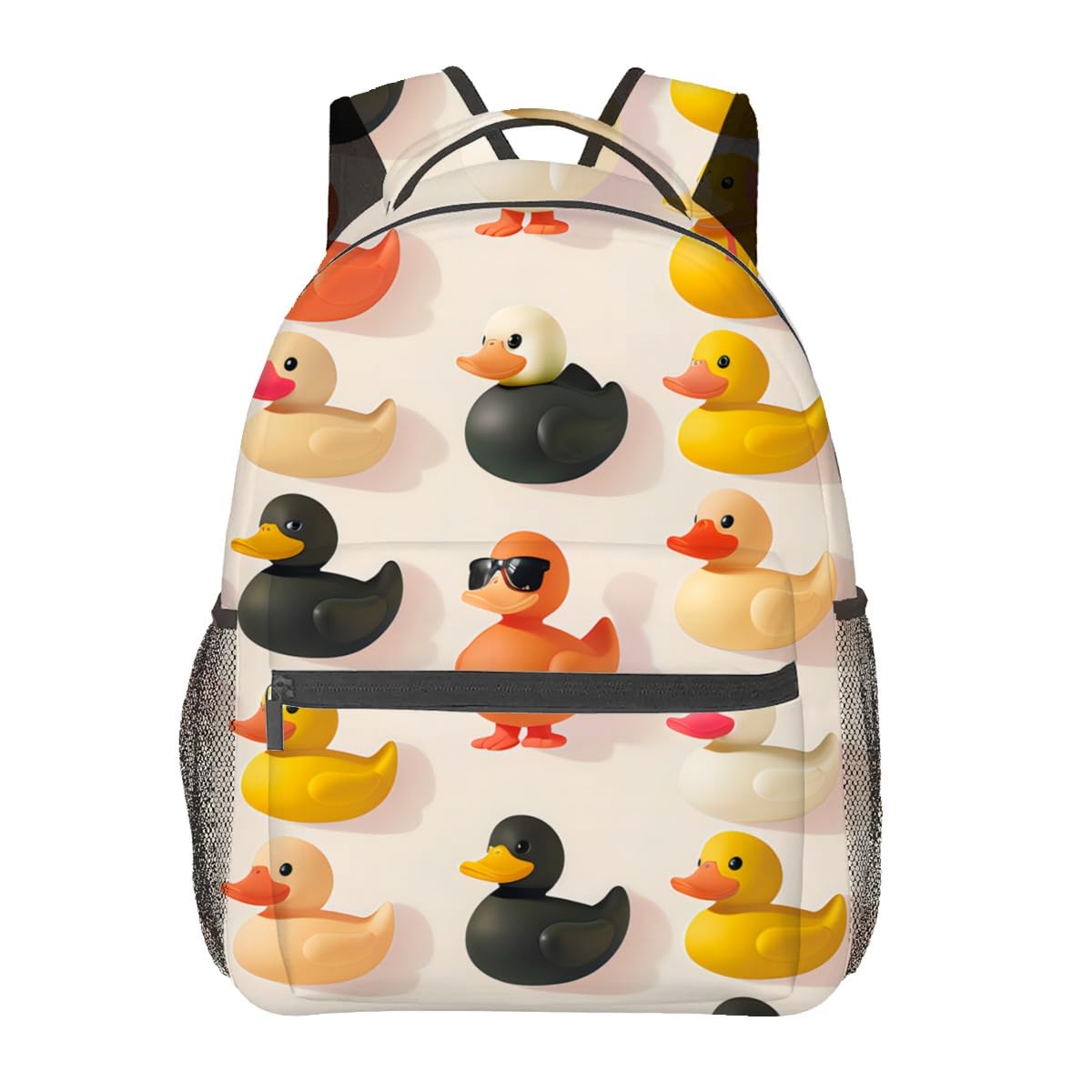MIEPOS Rubber Duck Backpack,Cute Cartoon Ducks Polyester Backpacks,Lightweight Double Shoulder Back Pack for Kids & Teens,Fun Playful Bookbag,School
