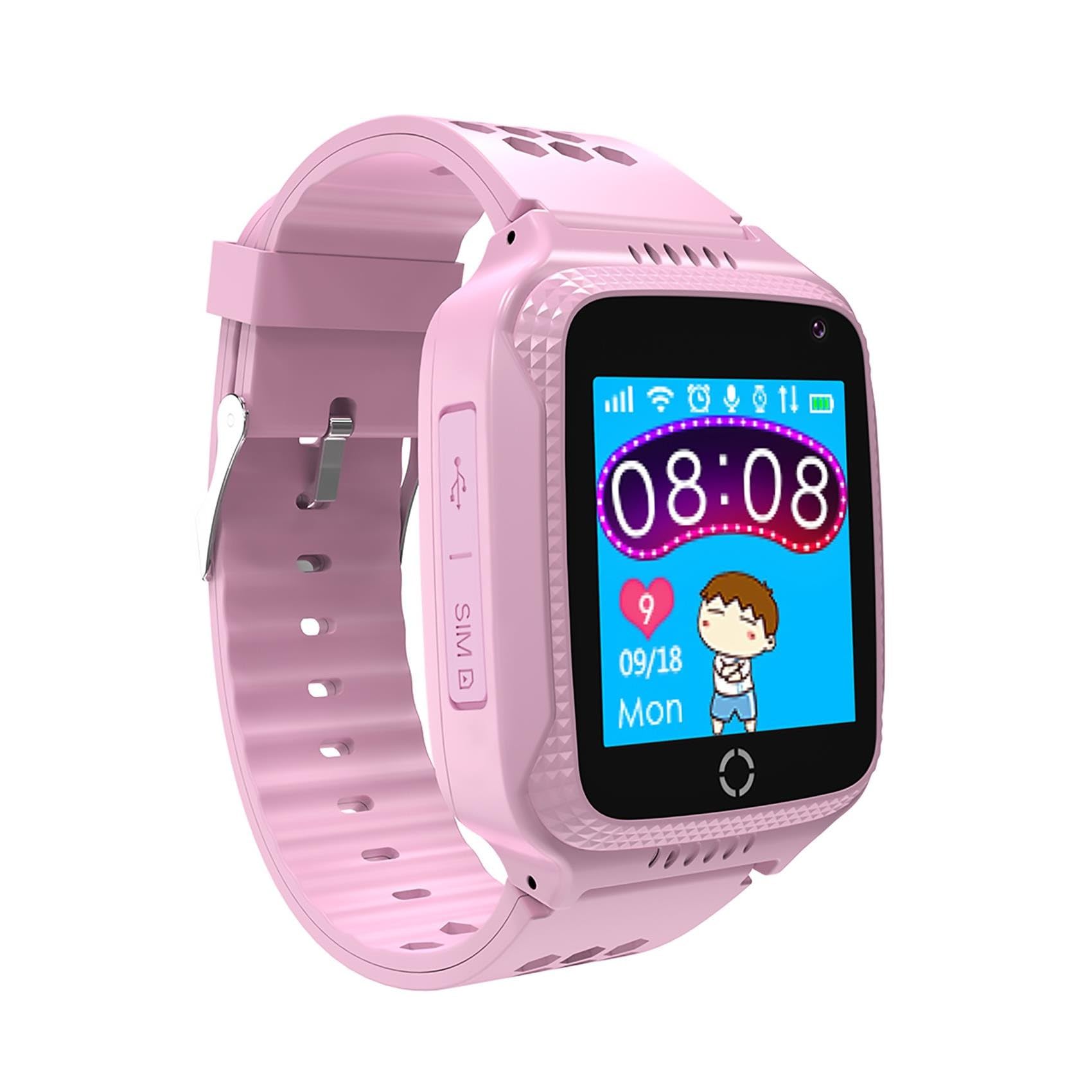 Celly Kidswatch - Orologio per telefono impermeabile per bambini - 4G, chiamate, messaggi, modalità scuola, funzione SOS, GPS, fotocamera e contapassi - 2 anni di garanzia (ROSA), Normal