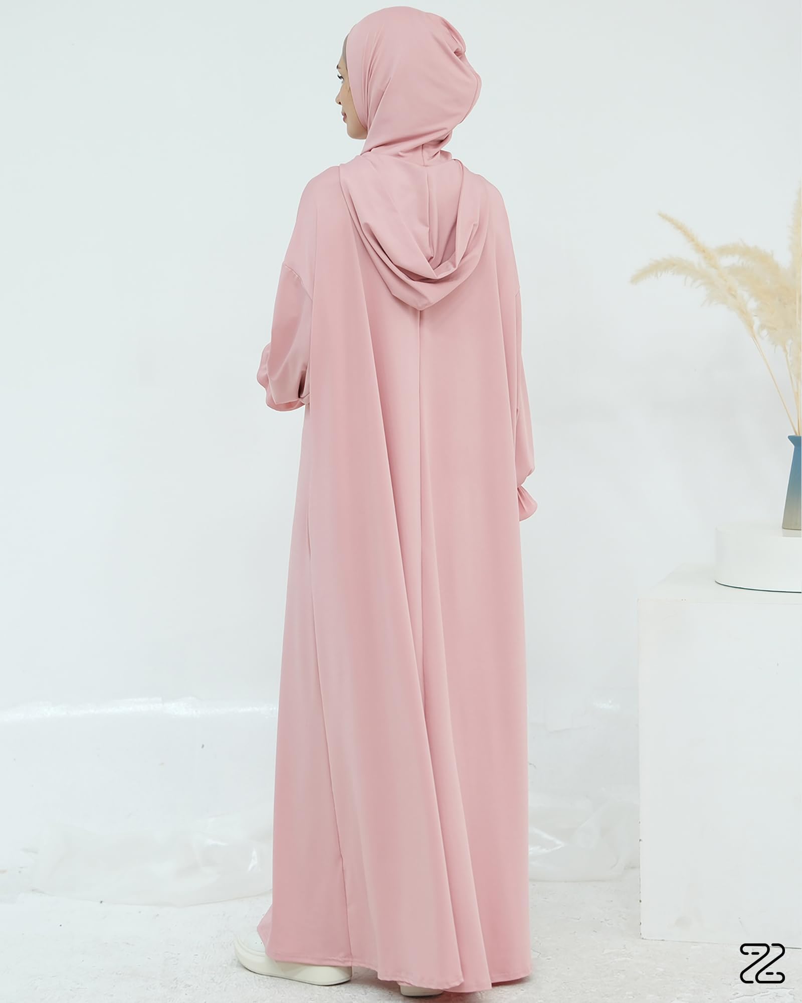 Festliche Gebetsabaya mit Kapuze und Seitentaschen Praktische Frauen-Robe für muslimische Festtagszeremonien