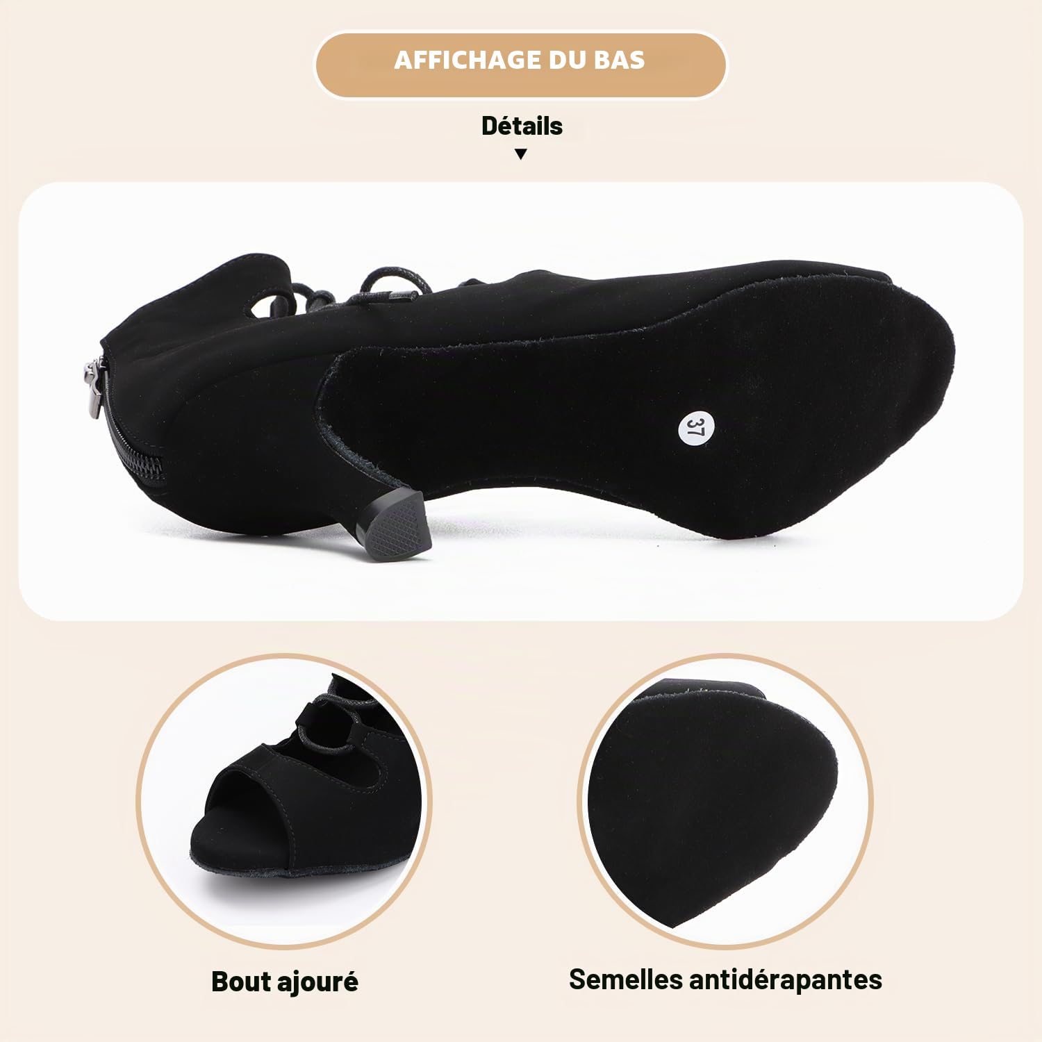 Chaussures de Danse Latine pour Femmes Salsa Bachata Zouk Tango Chaussures de Danse Sociale Danse de Salon 969