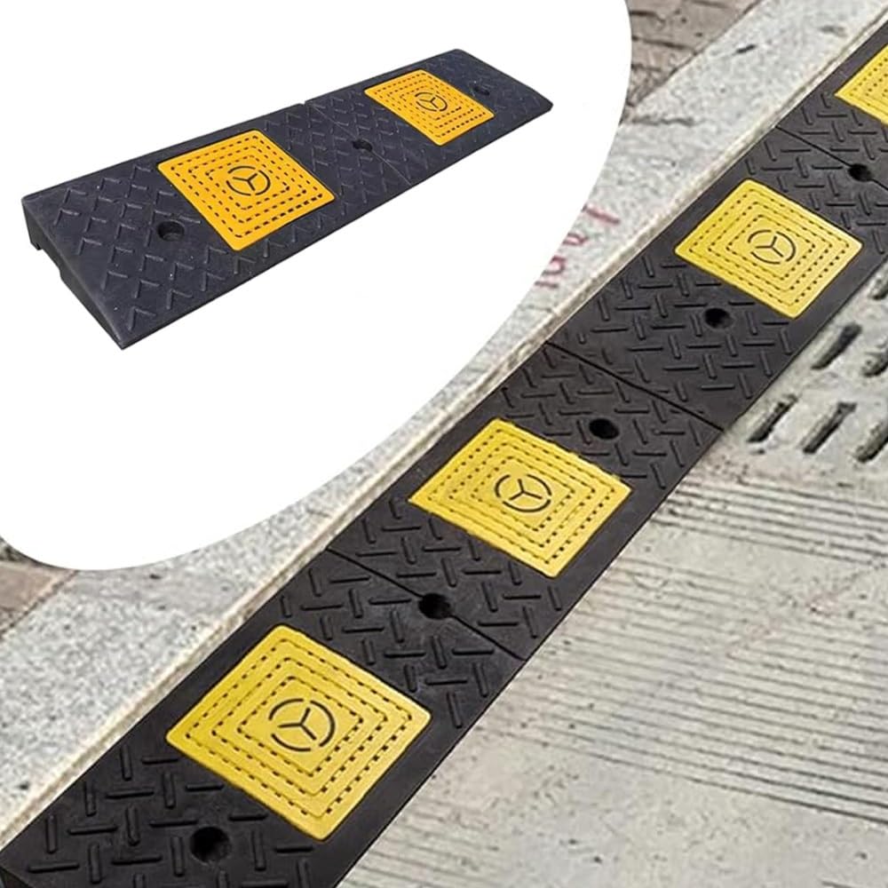Caoutchouc De Trottoir Rampe De Bordure 4-15cm Hauteur, Rampe De Chargement Charge Élevée，Rampe De Fauteuil Roulant Antidérapante(100x30x11cm/40x12x4.3in)