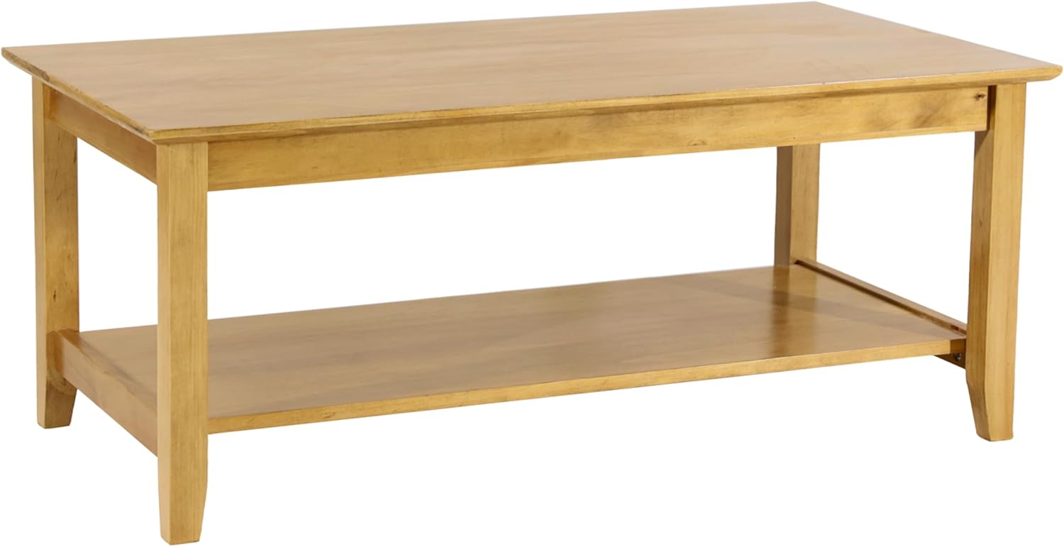 Solid Wood Coffee Table – Timeless Living Room Centerpiece – Durable Dark Walnut Wood Finish – Sturdy Leg Assembly – Classic Design – Assembly Required